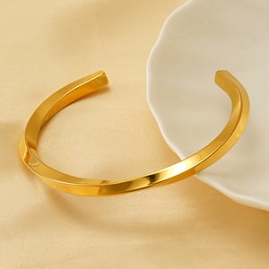 1 piece simple series simple stainless steel  gold plated unisex bangles h5